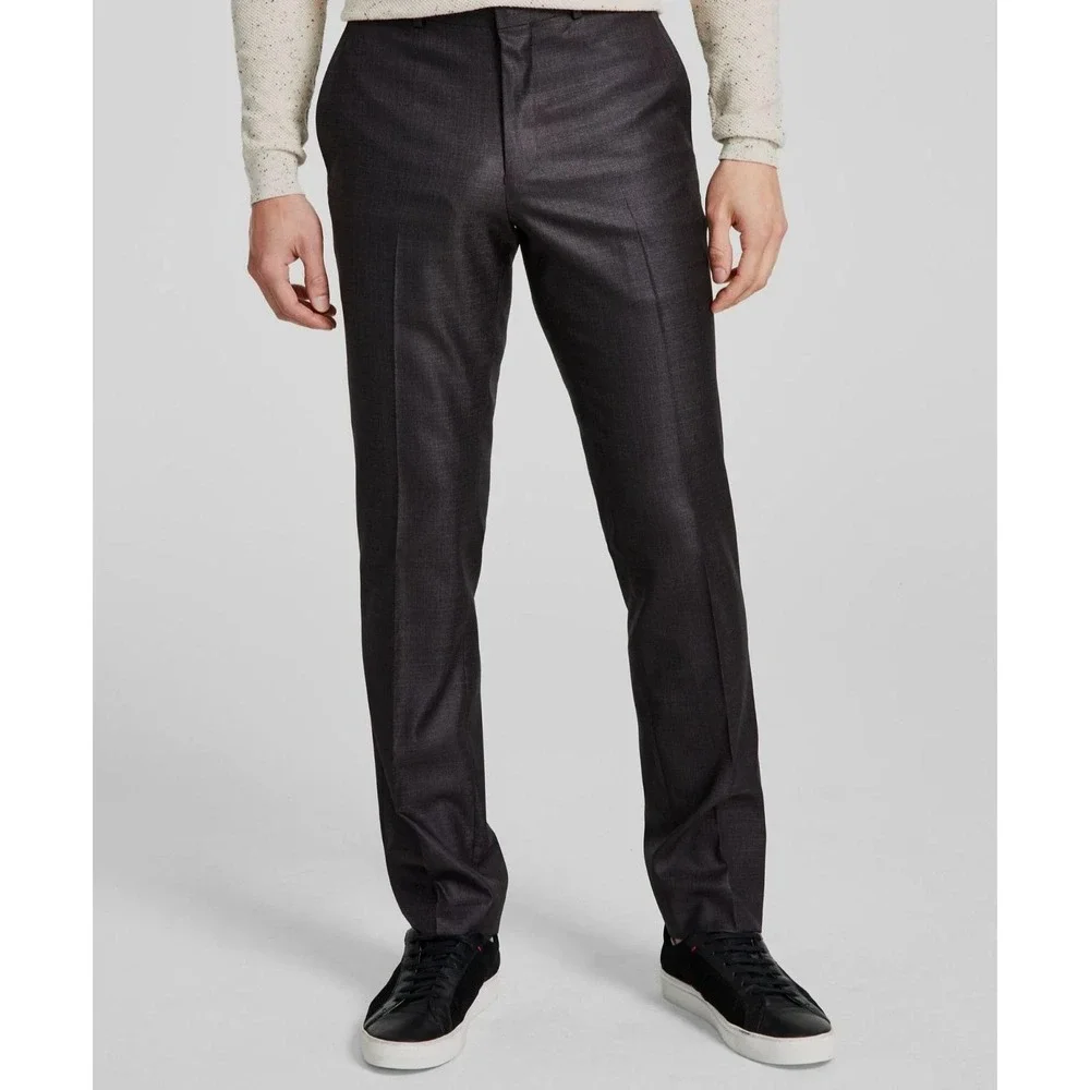 Kenneth Cole Reaction Men 2-pc Techni-Cole Suit GunMetal 46L Jacket Pant 40W 32L